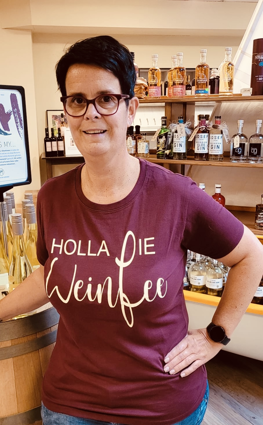 T Shirt -  Frauen in bordeaux